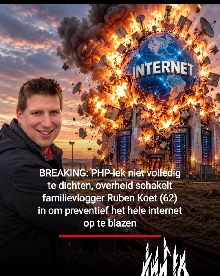 Ruben zal naar verluidt over een uur het complete internet opblazen met 250.000 kilo vuurwerk, waaronder zware…